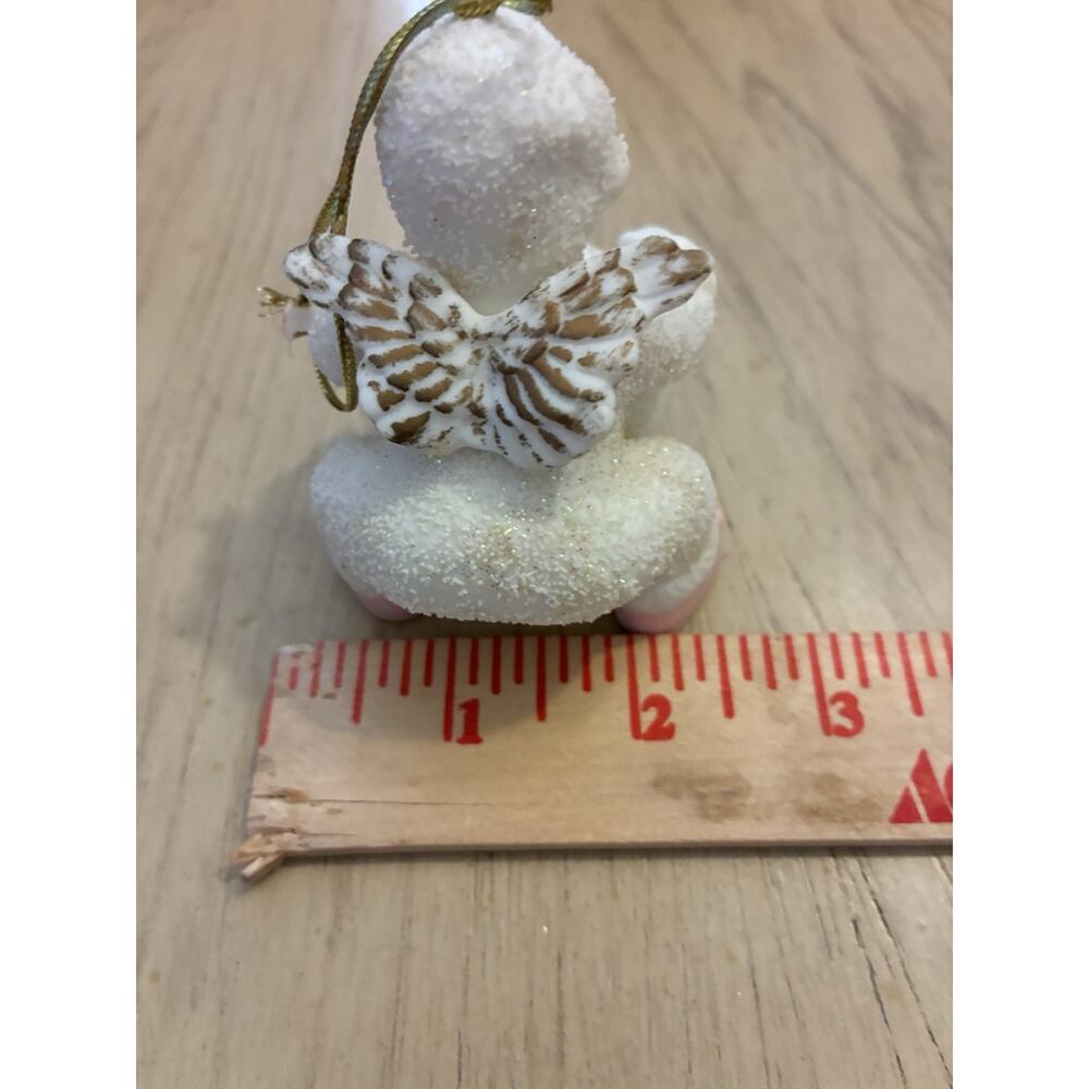 2 VTG Bisque Porcelain Snow Babies Ornaments Angel Star Comet Department 56 - Picture 15 of 15
